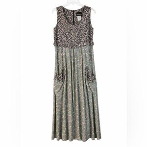 Vintage 90s Cottagecore Eclectic Grandma Floral Maxi Size 4P